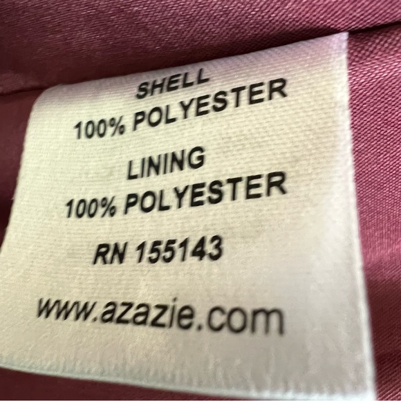 Azazie Natasha A-Line Pleated Chiffon Bridesmaid Dress Burgundy Size 4 - Picture 3 of 10